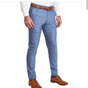 State and Liberty ATHLETIC FIT STRETCH SUIT PANTS - HEATHERED LIGHT BLUE Size 33